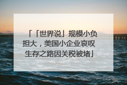 「世界说」规模小负担大，美国小企业哀叹生存之路因关税被堵