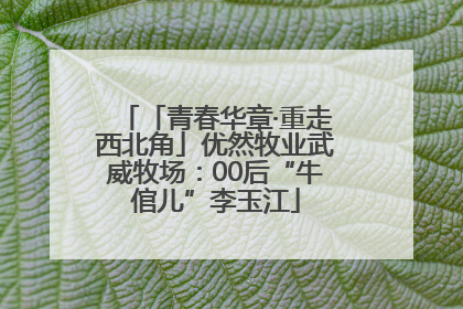 「青春华章·重走西北角」优然牧业武威牧场：00后“牛倌儿”李玉江