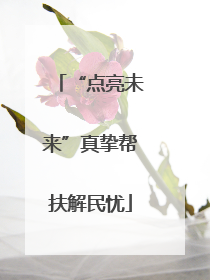 “点亮未来”真挚帮扶解民忧