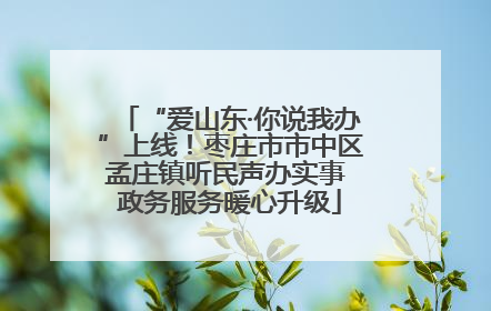 “爱山东·你说我办”上线！枣庄市市中区孟庄镇听民声办实事 政务服务暖心升级