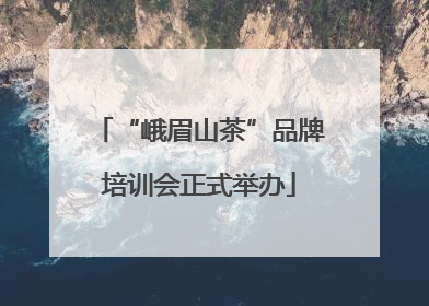 “峨眉山茶”品牌培训会正式举办