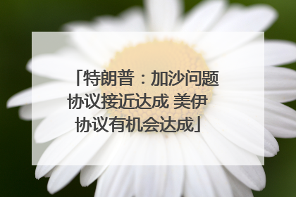 特朗普：加沙问题协议接近达成 美伊协议有机会达成