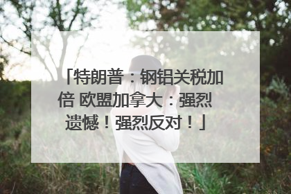 特朗普：钢铝关税加倍 欧盟加拿大：强烈遗憾！强烈反对！