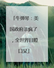 牛弹琴：美国政府杀疯了，全世界目瞪口呆