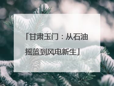 甘肃玉门：从石油摇篮到风电新生