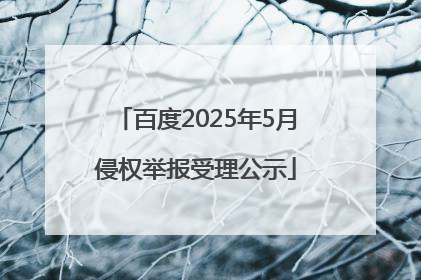 百度2025年5月侵权举报受理公示