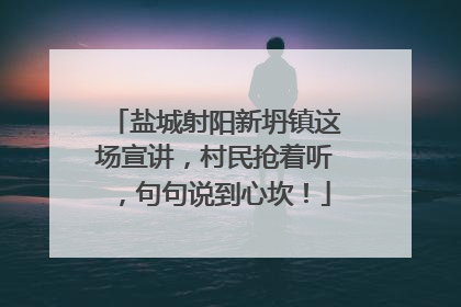 盐城射阳新坍镇这场宣讲，村民抢着听，句句说到心坎！
