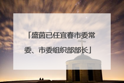 盛茵已任宜春市委常委、市委组织部部长