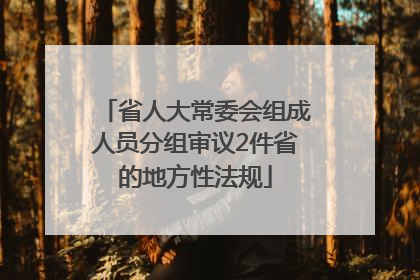 省人大常委会组成人员分组审议2件省的地方性法规
