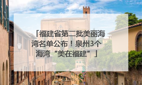 福建省第二批美丽海湾名单公布！泉州3个海湾“美在福建”