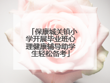 保康城关镇小学开展毕业班心理健康辅导助学生轻松备考