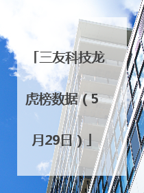 三友科技龙虎榜数据（5月29日）