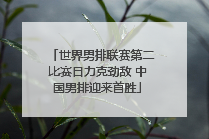 世界男排联赛第二比赛日力克劲敌 中国男排迎来首胜