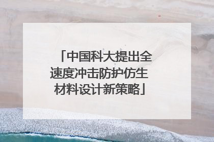 中国科大提出全速度冲击防护仿生材料设计新策略