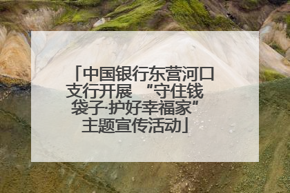 中国银行东营河口支行开展 “守住钱袋子·护好幸福家”主题宣传活动