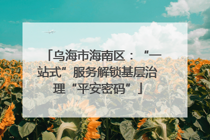 乌海市海南区：“一站式”服务解锁基层治理“平安密码”