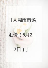 人民币市场汇价（5月27日）