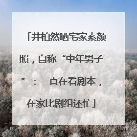 井柏然晒宅家素颜照，自称“中年男子”：一直在看剧本，在家比剧组还忙
