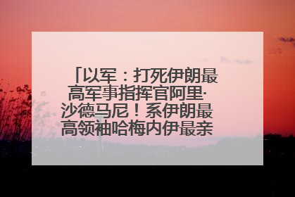 以军：打死伊朗最高军事指挥官阿里·沙德马尼！系伊朗最高领袖哈梅内伊最亲密的人之一