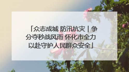 众志成城 防汛抗灾｜争分夺秒战风雨 怀化市全力以赴守护人民群众安全
