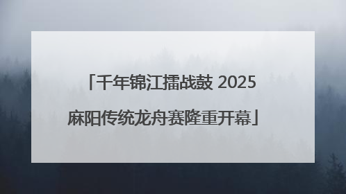 千年锦江擂战鼓 2025麻阳传统龙舟赛隆重开幕