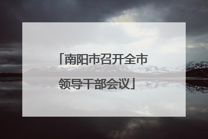 南阳市召开全市领导干部会议