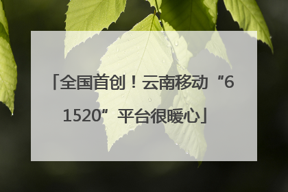 全国首创！云南移动“61520”平台很暖心