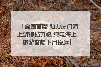 全国首艘 助力厦门海上游提档升级 纯电海上旅游客船下月投运