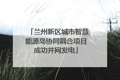 兰州新区城市智慧能源岛协同耦合项目成功并网发电