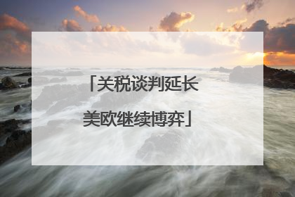 关税谈判延长 美欧继续博弈