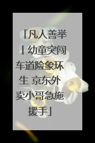 凡人善举丨幼童突闯车道险象环生 京东外卖小哥急施援手