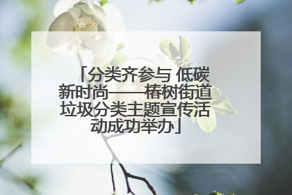分类齐参与 低碳新时尚——椿树街道垃圾分类主题宣传活动成功举办
