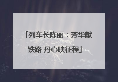 列车长陈丽：芳华献铁路 丹心映征程