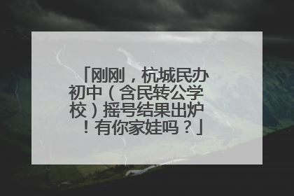 刚刚，杭城民办初中（含民转公学校）摇号结果出炉！有你家娃吗？