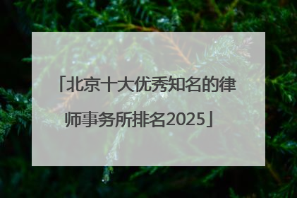 北京十大优秀知名的律师事务所排名2025