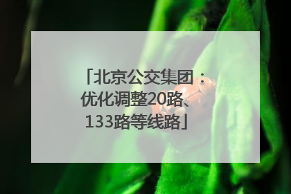 北京公交集团：优化调整20路、133路等线路