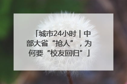 城市24小时｜中部大省“抢人”，为何要“校友回归”