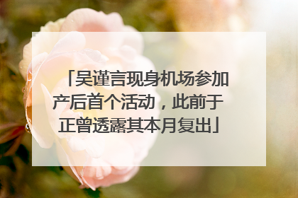 吴谨言现身机场参加产后首个活动，此前于正曾透露其本月复出