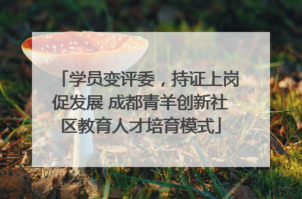 学员变评委，持证上岗促发展 成都青羊创新社区教育人才培育模式