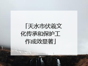 天水市伏羲文化传承和保护工作成效显著