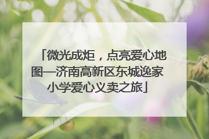 微光成炬，点亮爱心地图—济南高新区东城逸家小学爱心义卖之旅