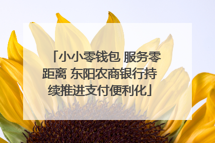 小小零钱包 服务零距离 东阳农商银行持续推进支付便利化