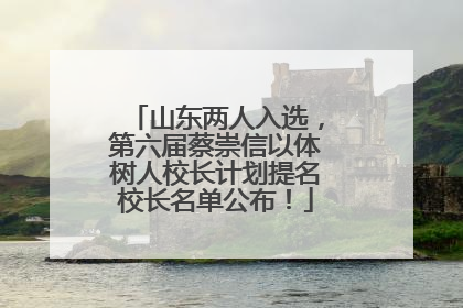 山东两人入选，第六届蔡崇信以体树人校长计划提名校长名单公布！