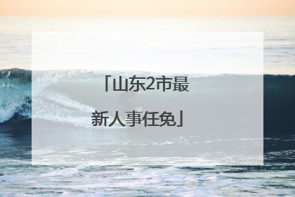 山东2市最新人事任免