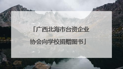 广西北海市台资企业协会向学校捐赠图书