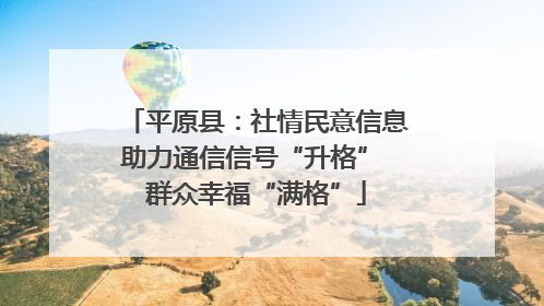 平原县：社情民意信息助力通信信号“升格” 群众幸福“满格”