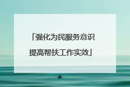 强化为民服务意识 提高帮扶工作实效