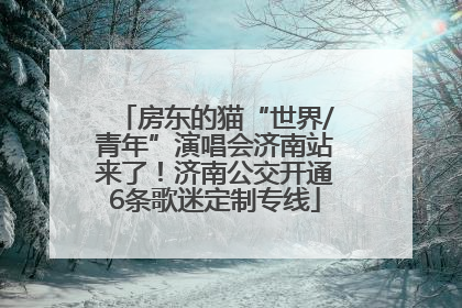 房东的猫“世界/青年”演唱会济南站来了！济南公交开通6条歌迷定制专线