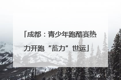 成都：青少年跑酷赛热力开跑“蓄力”世运