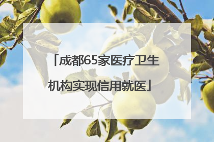 成都65家医疗卫生机构实现信用就医
